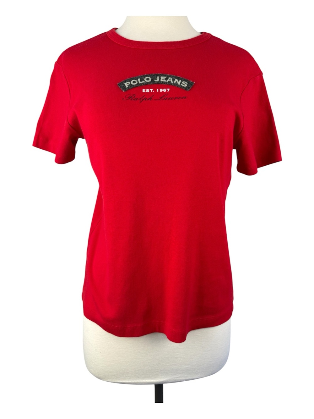 Vintage Polo Jeans Co. Ralph Lauren 1967 Red Patch Tee  XL Y2K 100% Cotton USA